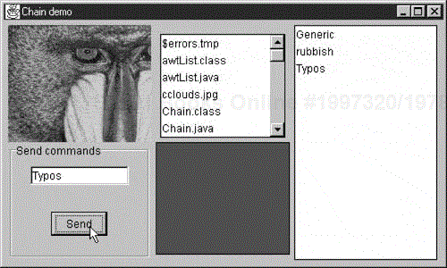 A simple visual command-interpreter program that acts on one of four panels, depending on the command you type in.