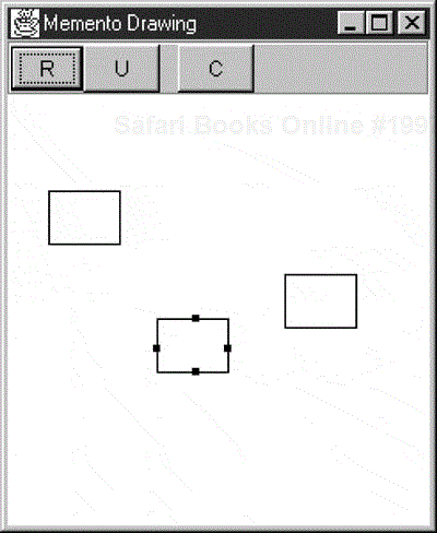 Selecting a rectangle causes handles that indicate that it is selected and can be moved to appear.