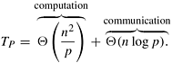 The partitioning of the distance array d and the adjacency matrix A among p processes.