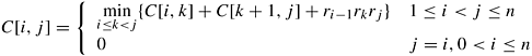Example 12.3 Optimal matrix parenthesization