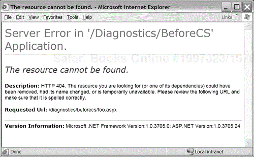 Default ASP.NET Display for HTTP 404 File-Not-Found Error