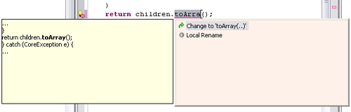 Quick Fixes in the Eclipse Java editor