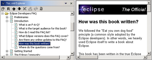 Toc.xml Explorer with HTML preview window