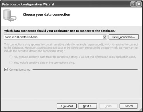 Data Source Configuration Wizard Connection Selection