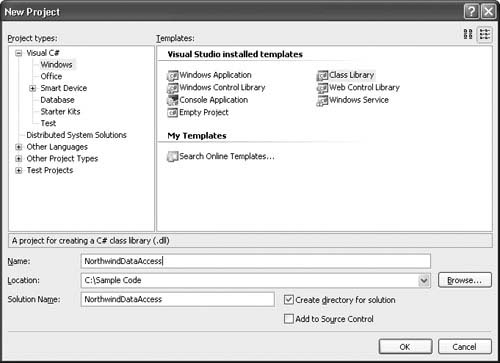 Creating a Data Access Class Library Project in Visual Studio 2005