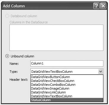 Custom Column Types in the Add Column Dialog