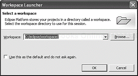 Select the current workspace when starting Eclipse.