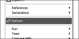 Synchronize Eclipse resources with the file system.