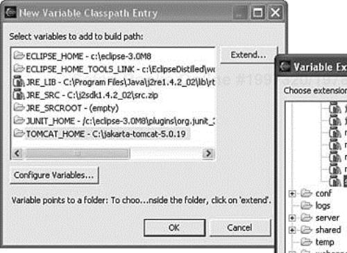 Extending a Java classpath variable in project build path.