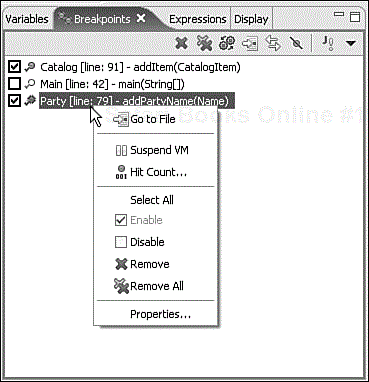 Manage all breakpoints in your application.