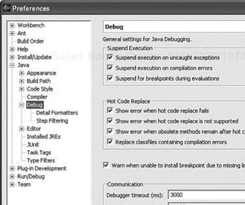 Java Debug preferences.