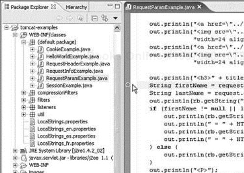 Set a breakpoint in the source file for one of the Servlets.