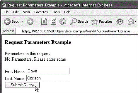 Tomcat Servlet Request Parameters Example.