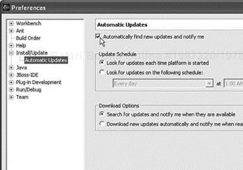 Enable and configure automatic update notification.