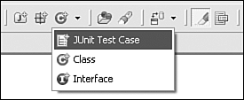 Select the JUnit Test Case wizard from the toolbar.