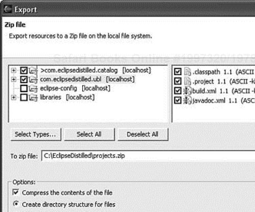 Export project files to a ZIP archive without CVS metadata files.