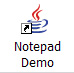 A shortcut to Notepad Demo application.