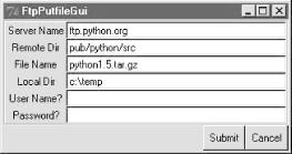 FTP getfile input form, anonymous FTP
