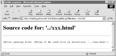 File errors display
