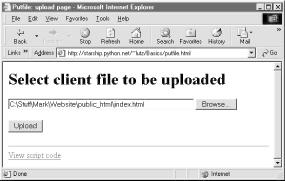 File upload selection page
