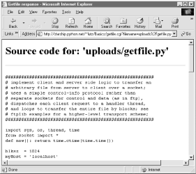 A new getfile with the socket-based getfile downloaded