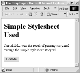 Transformation using a simple stylesheet