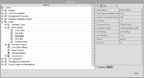 Changing the properties settings that govern code completion in the Source Editor