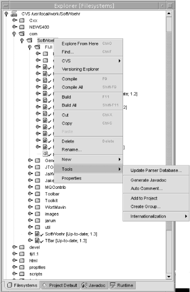 Asking NetBeans to update the parser database for a package