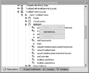 Invoking a wizard dialog to add a new method to a class