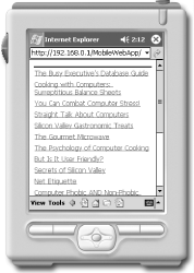 Book listing on Pocket PC