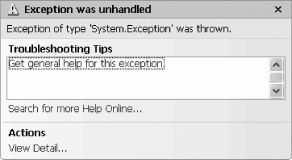 Unhandled exception