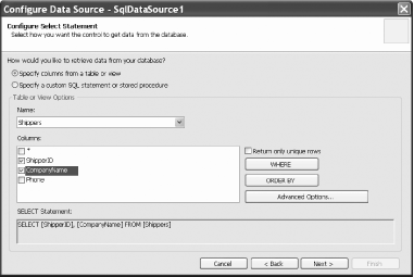 Configuring the data source