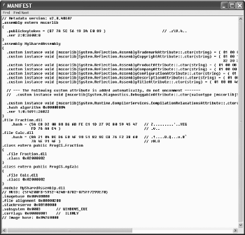 The manifest for MySharedAssembly.dll