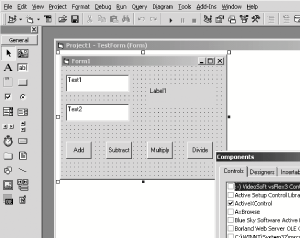 Building the TestForm user interface