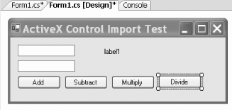 Building a Windows Form to test the CalcControl ActiveX control