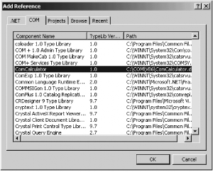 Adding a reference to ComCalculator