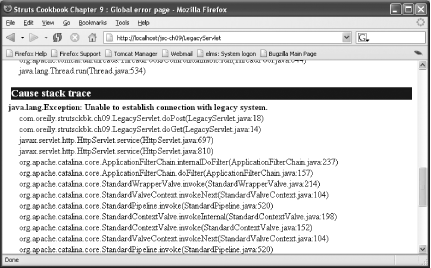 Stack trace of causing exception