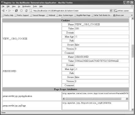 Cookie details and page-scoped attributes