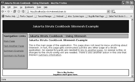 Struts-generated JSP decorated using SiteMesh