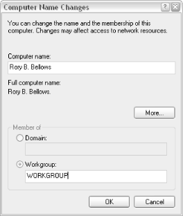 You’ll need to open the Computer Name Changes dialog to identify your computer on your network