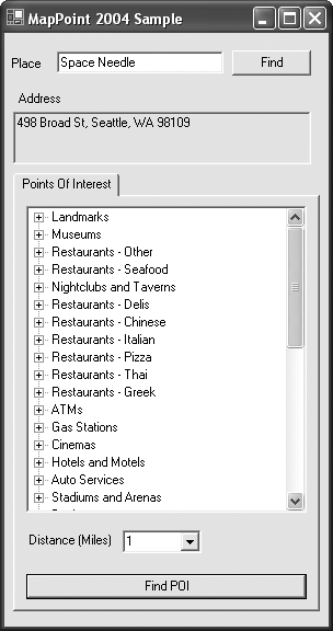 Categorized POI around the Space Needle