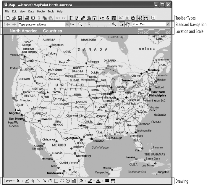 MapPoint 2004 MapControl toolbars