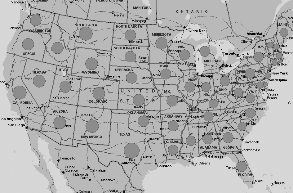 Sized circle map