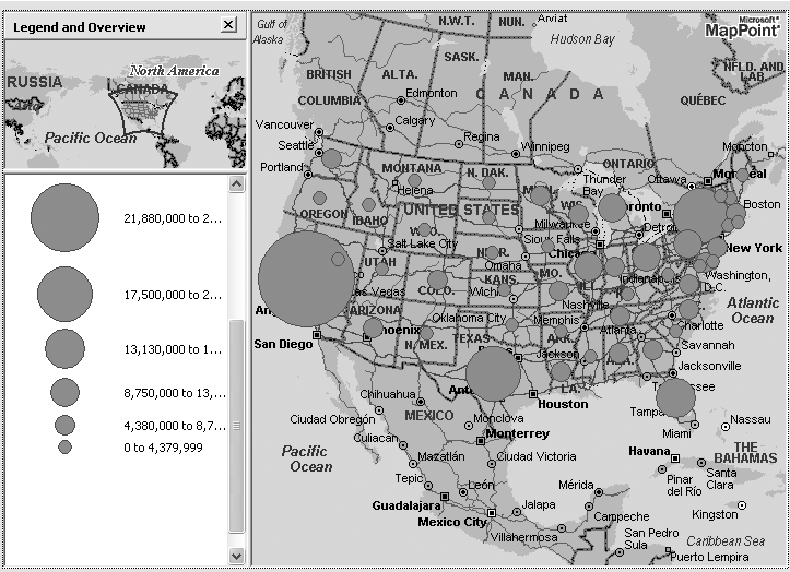 Sized circle population using larger data range