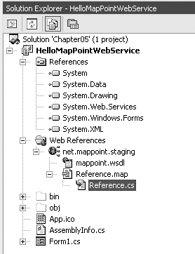 Proxy class file added by Visual Studio .NET