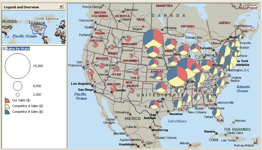 (Figure 3-16).Sized pie chart for sales comparison