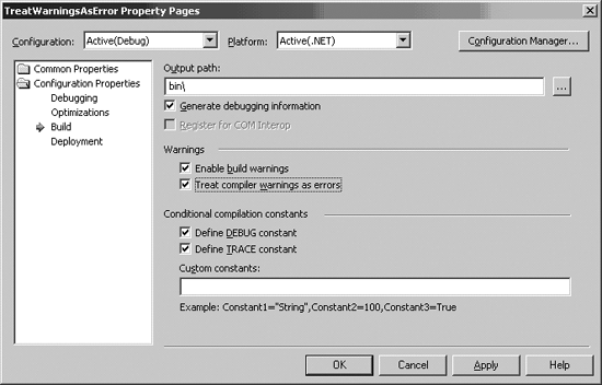 Setting Treat Warnings as Errors in a VB.NET project