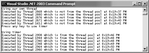 Output from Example 7-14 after introducing a delay