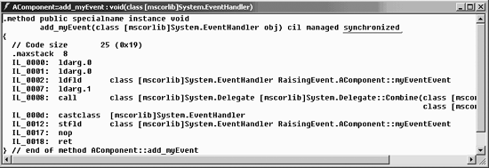 Auto-generated hidden special thread-safe add_myEvent() method