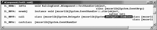 MSIL for AComponent.Testit() method